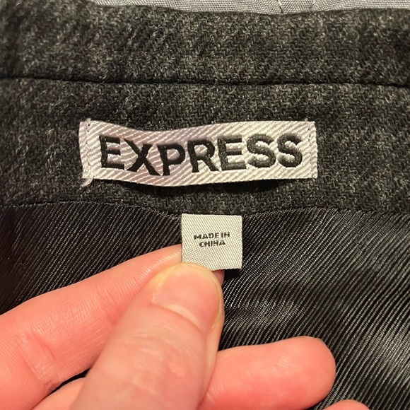 Express photographer fitted men’s wool blend fine plaid twill blazer EUC - Picture 7 of 13